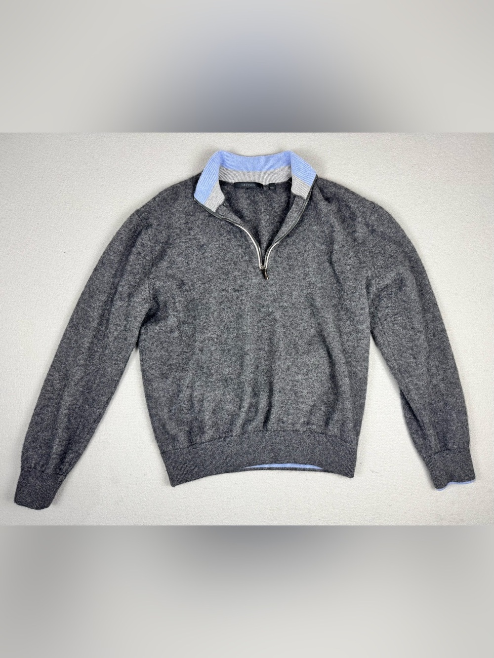 Greyson Men’s Sebonack Wool/Cashmere 1/4 Zip Pullover Sweater In Grey-L *read*